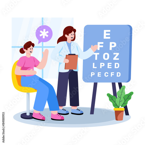 Modern design illustration of eye checkup