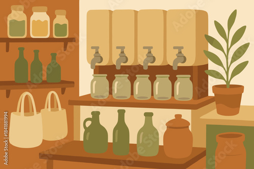 Organic eco scene no illustration vector warm palette textured store handmade negative