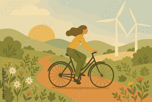 Letters lined vector organic texture commute green pale morning icon bushes gentle