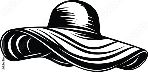 Wide Brimmed Sun Hat Fashion Illustration