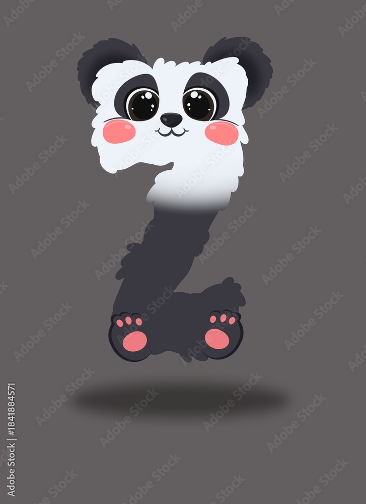Obraz premium Panda alphabets A to Z, panda bear alphabets, letter Z ,panda theme fonts ,panda character alphabets , A to Z.