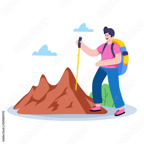 An eye catching design illustration of hiking