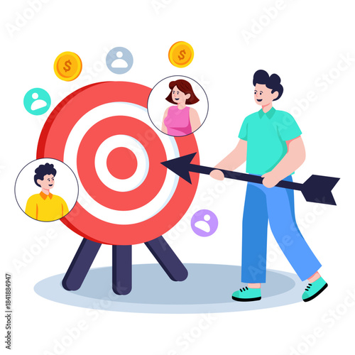 Target audience illustration, editable vector