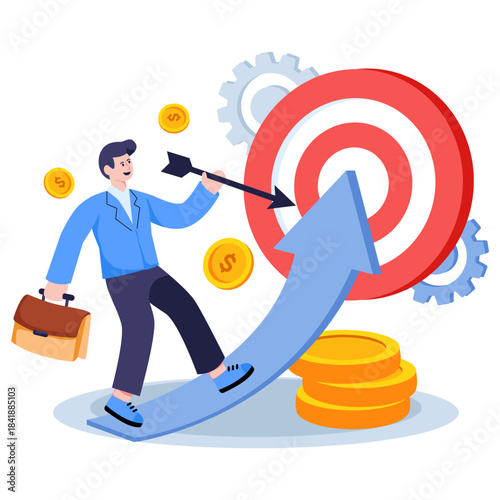 Trendy design illustration of business goal
