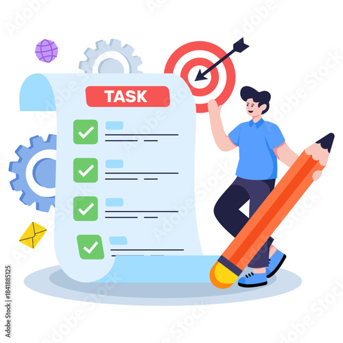 Perfect design illustration of task management