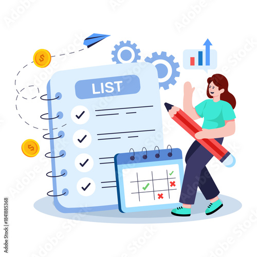 Premium download illustration of plan list