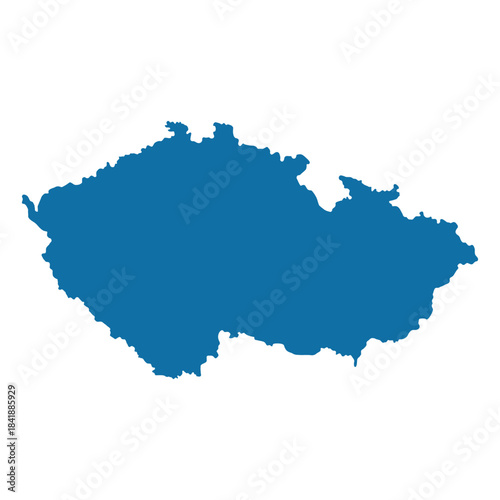 Map of Czech Republic, sign silhouette. World Map Globe. Vector Illustration isolated on white background. Europe continent.