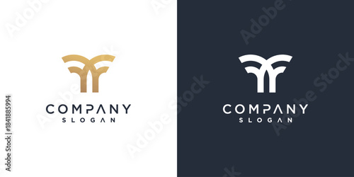 M logo template for business with golden minimalist concept Premium Vector part 6