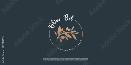 Olive logo template with creative element style Premium Vector part 7