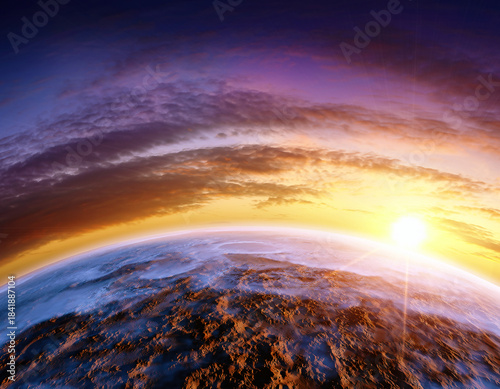 sunrise over  planet Venus