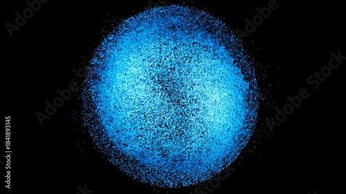 Blue sphere of particles against black background