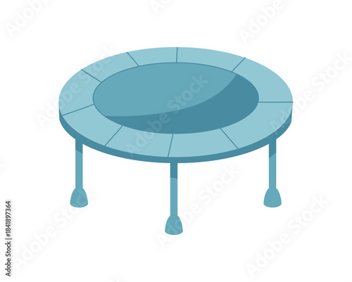 Flat mini rebounder trampoline for sport. Compact equipment for fitness activities and exercise. Versatile workout tool gym or home training. Promotes health, energy, and an active lifestyle with a