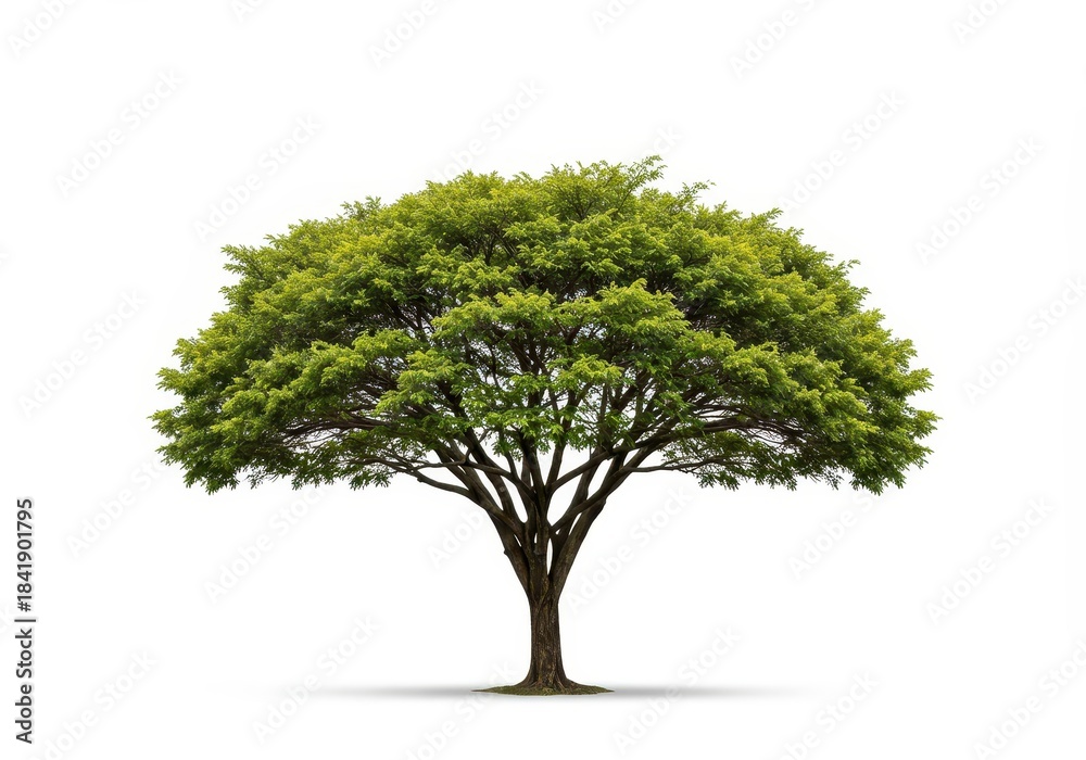Fototapeta premium Elegant and isolated tree graphic presentation on a pure white backdrop. Modern minimalist concept emphasizing natural beauty and stylized form, digital, concept, studio