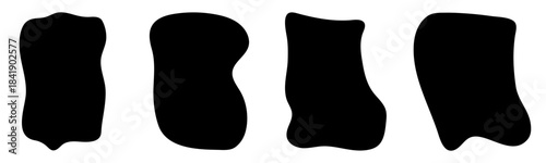 Set of abstract solid organic shapes and fluid blobs vector design elements, perfect as unique silhouette cutouts for social media templates, branding logos, poster backgrounds, or text frames.