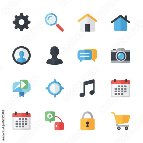 Set of Flat Design Icons for Web and Mobile Applications.