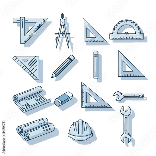 Collection of Drafting and Engineering Tools and Equipment.