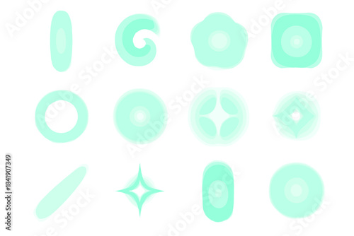 Curl tone bright hue icon mist mint sparkle gleam vector vivid