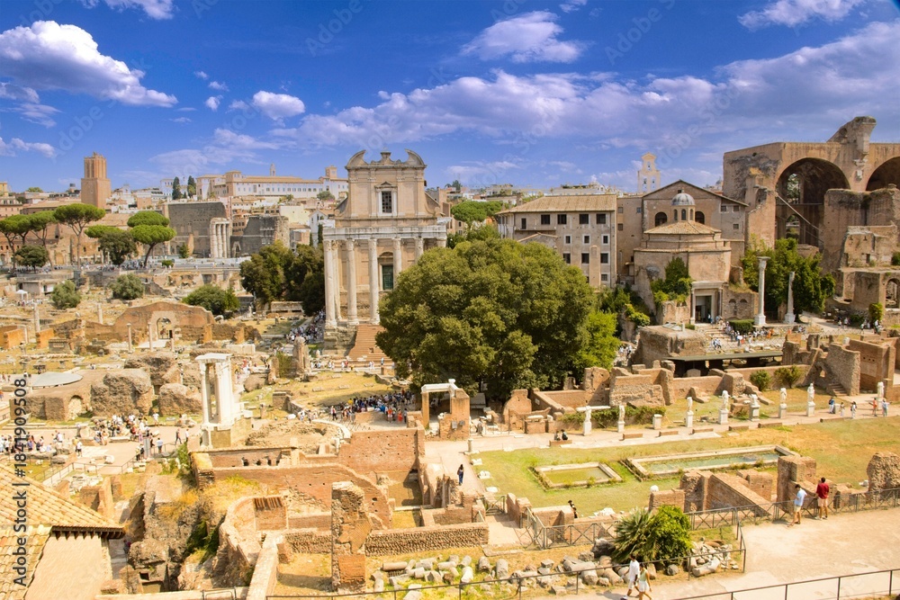 Naklejka premium Forum Roots: Ancient Rome’s Civic Heart
