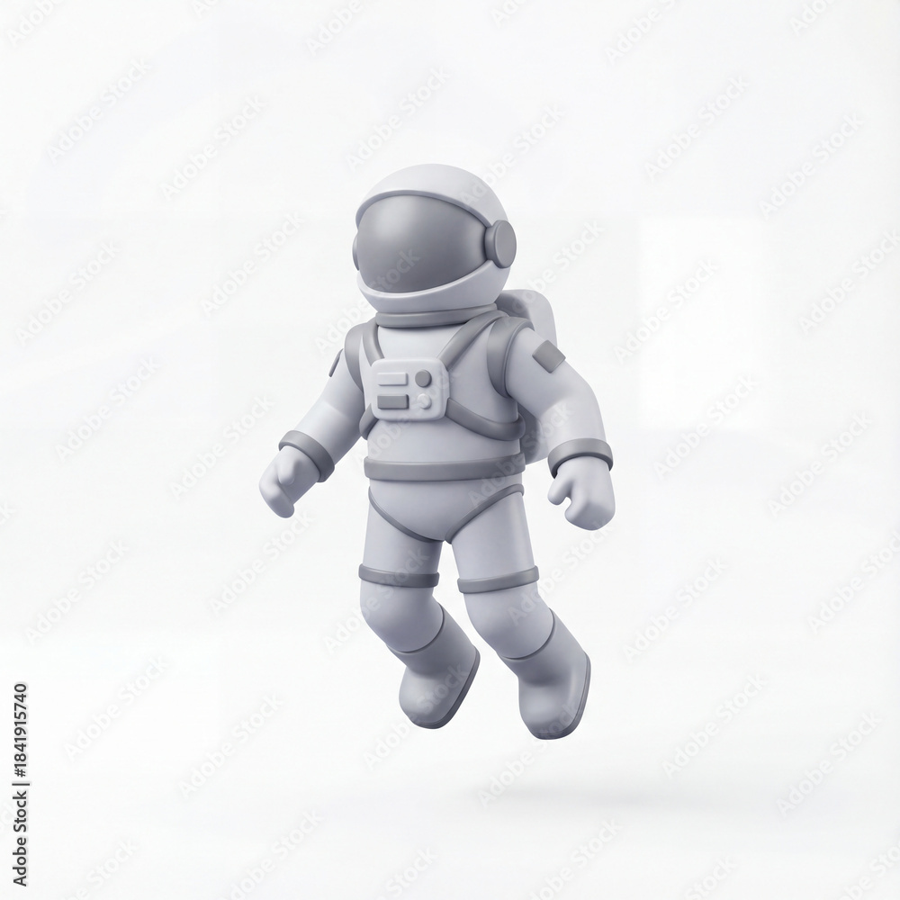 Fototapeta premium Astronaut 3d icon illustration isolated on white background. Space traveler in full suit exploring the cosmos and galaxy concept