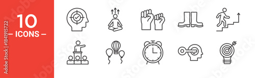 Skills icon set. Skills vector symbol in black filled and outlined style.