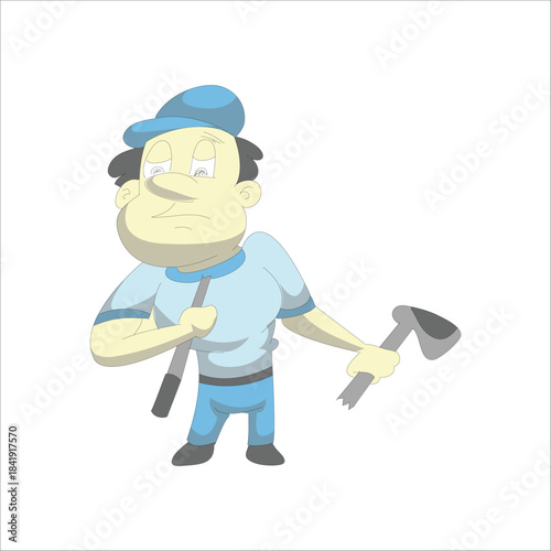 Angry golfer breaking a golf club in frustration, bad game or losing concept