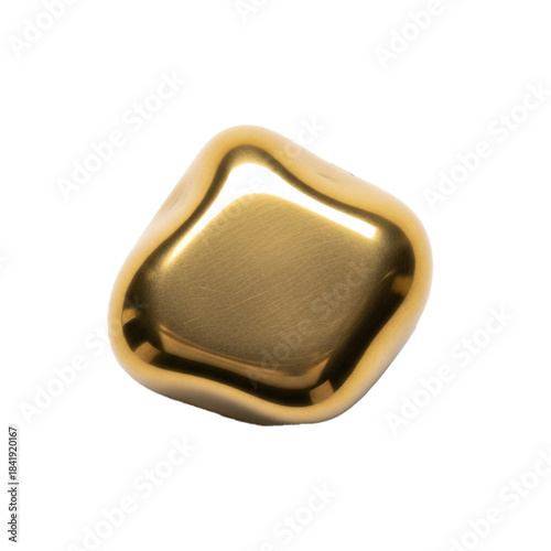 Golden Pebble A Reflective Sculpture Displaying a Shiny, Smooth, and Metallic Surface, Ideal for Design