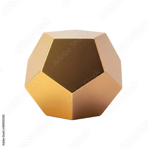 Geometric Golden Sculpture A Luxurious 3D Dodecahedron Design for Elegant Decor and Modern Aesthetics