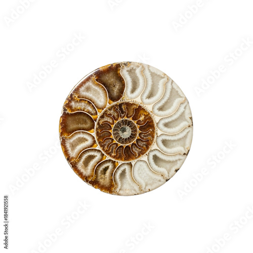 Detailed Close-up of a Fossilized Ammonite Shell A Study in Ancient Natural History
