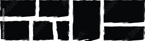 Jagged rectangle. Set of Paper torn,background. Rough edge rectangle frame.,