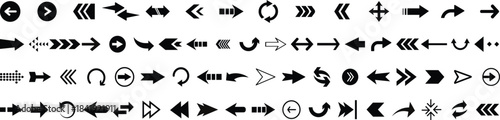 Arrow icon set, arrow cursor. Modern simple arrows. collection. . Vector illustration., different arrow signs, black arrows icons