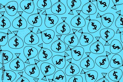 Money Bag Pattern in Outline Style for Financial Branding