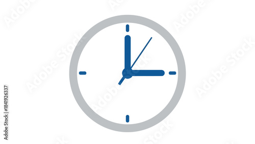 A clock face with hands pointing to the time. The hour hand is at 3, minute hand at 535