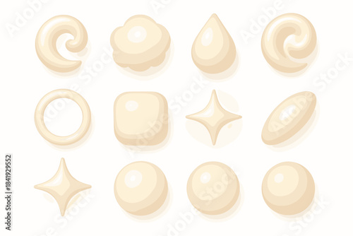 Pastel glossy icon opal glowing vector puff translucent iridescent gradient flare illuminated