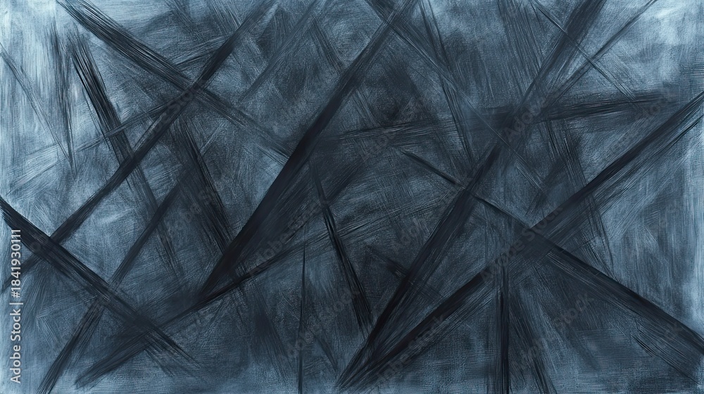 Fototapeta premium Abstract brushstrokes in muted blues and grays
