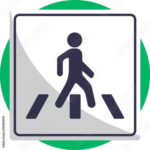 Pedestrian crossing marked on a road for safe street crossing.