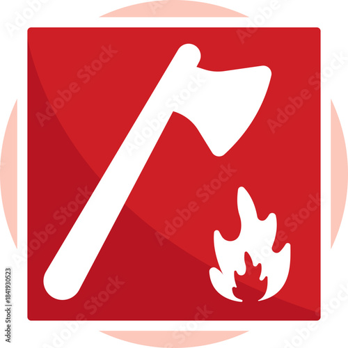 Sign showing where a fire hose is available for firefighting.