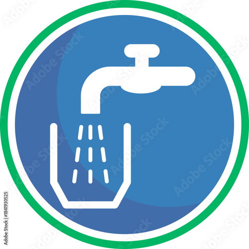 Icon indicating the location of a public water tap or drinking water source.