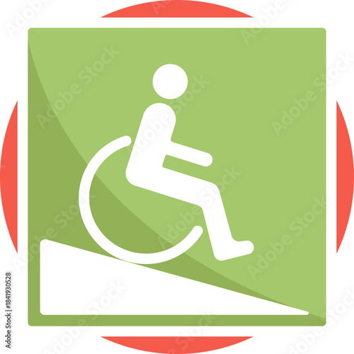 Symbol indicating a ramp accessible for wheelchair users.