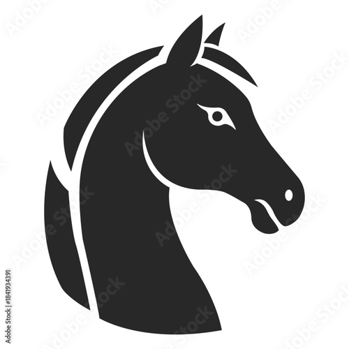 horse logo flat web icon