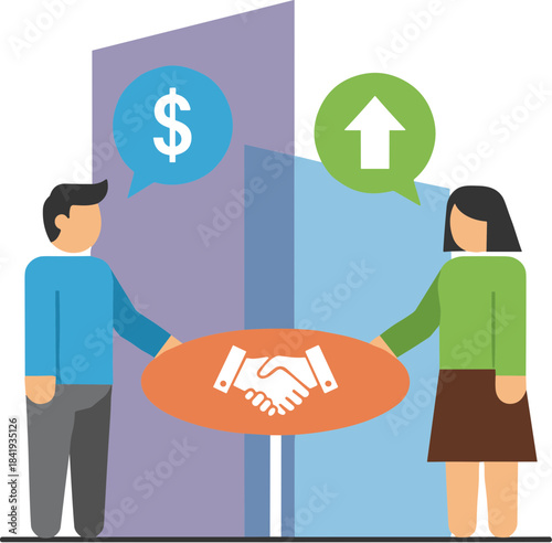 Business Partnership Agreement with Financial Growth Concept.