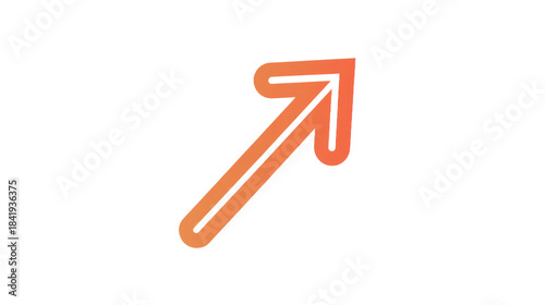 Orange arrow pointing upward with transparent background design