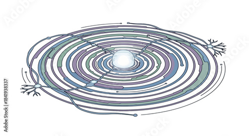 Abstract Digital Brain Network Representing Artificial Intelligence and Data Processing.