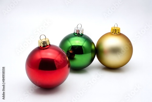 Festive Christmas Ornaments in Red, Green, and Gold for Holiday Decorations and Winter Festivities