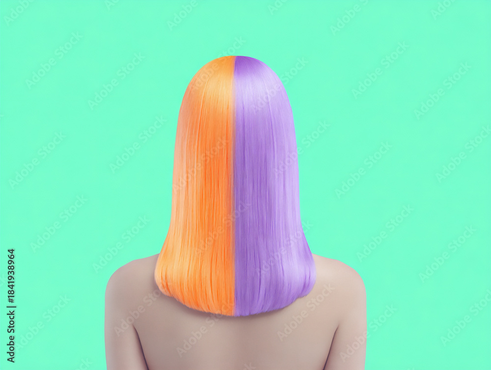 Naklejka premium sleek straight two-tone hair