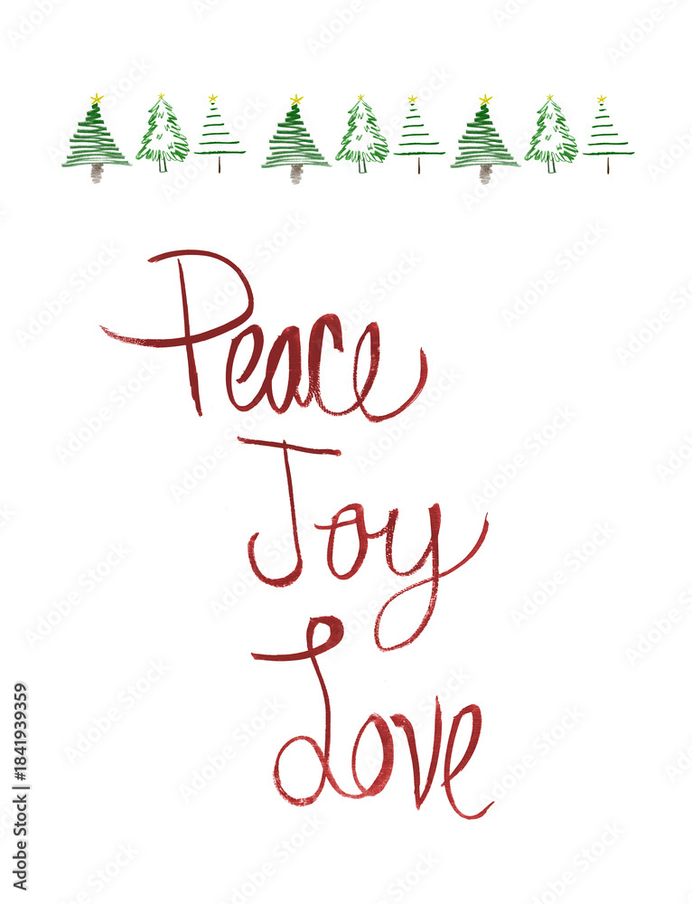 Obraz premium Peace Joy Love, handwritten, png, cut-out, silo