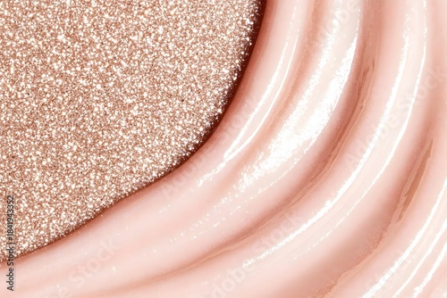 Pink shimmer cosmetic cream texture