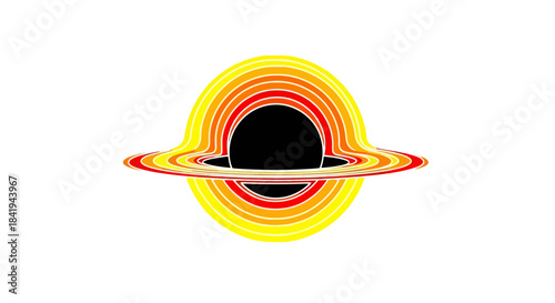 Stylized Black Hole with Accretion Disk Illustration.