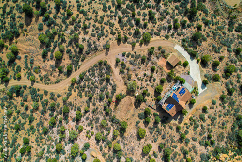 Remote Home With Pool View, Aerial Image Of Isolated Residence With Natural Surroundings And Amenities