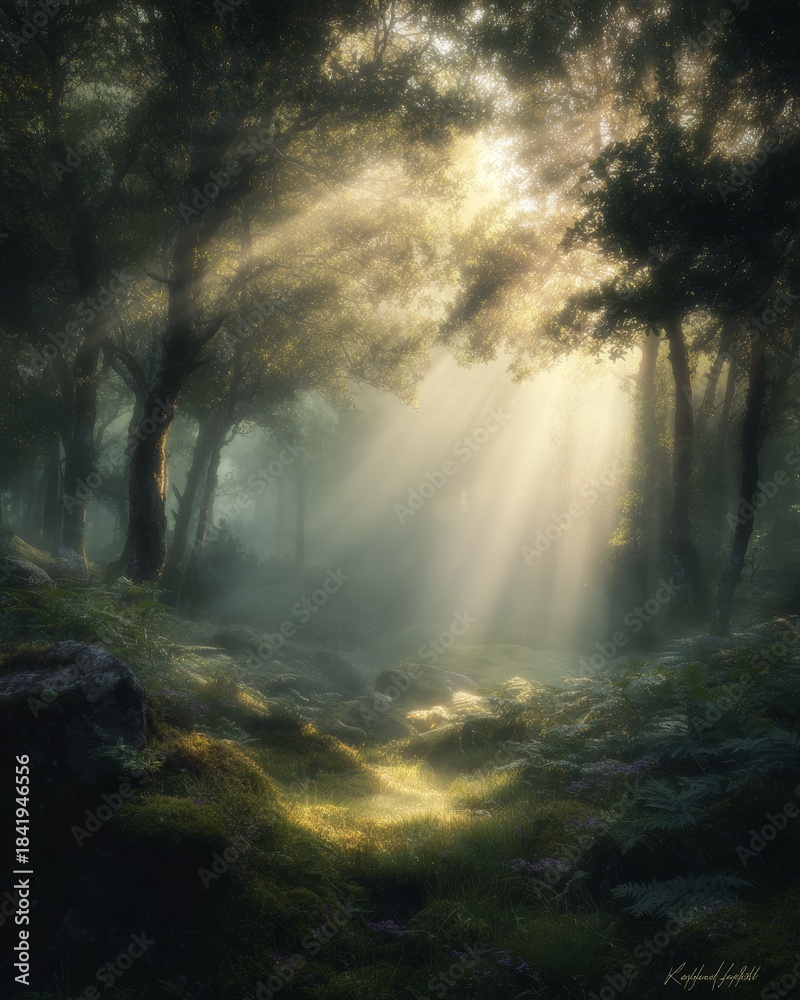 Fototapeta premium 숲속의 햇빛