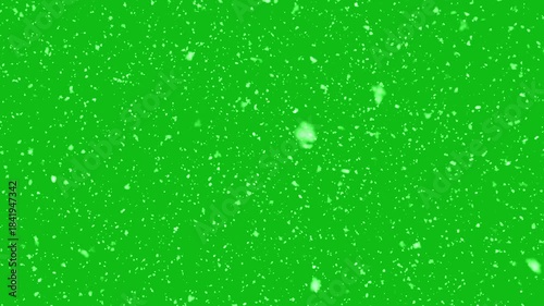 Heavy snowfall on green screen